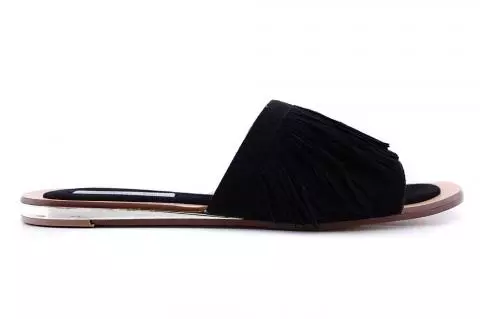 Alaska Publiciteit jas Tosca Blu 1812s237 slipper plat zwart franjes online kopen bij Past Schoenen .