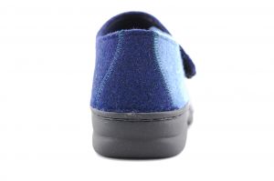 Jarla pantoffel klittenband blauw combi