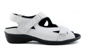 7258 H Durea sandaal klittenband wit printje