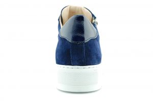 Maud K Footnotes sneaker/rits blauw suede