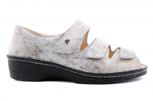 Ischia Finncomfort sandaal dichte hiel beige metal