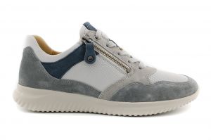 1140 Sneaker veter/rits lightzool grijs/wit/blauwc